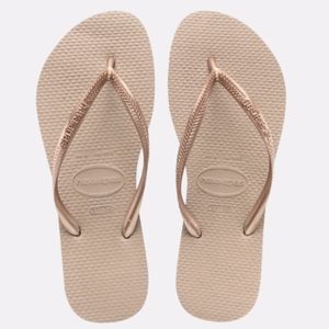 Havaianas flip flops gold NWT